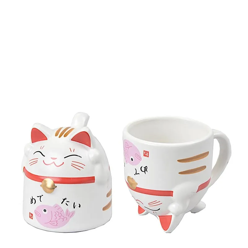 Tokyo design studio Kawaii Lucky Cat mugg 35 cl, rosa