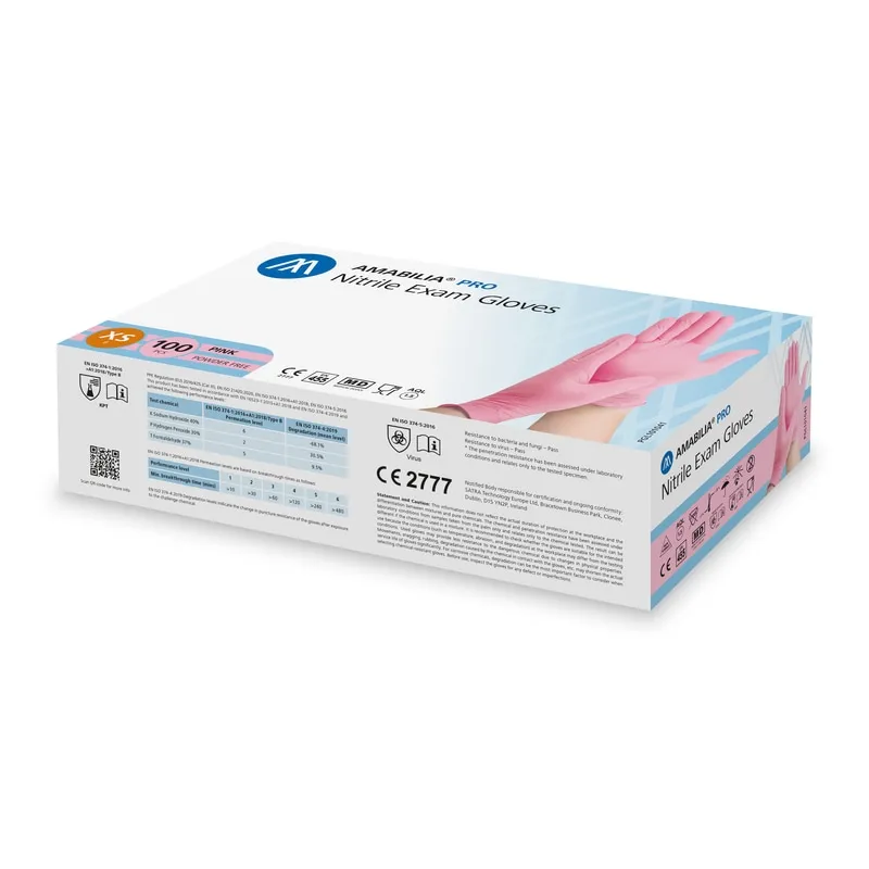 Nitrilhandske Amabilia Pro XS 100-pack rosa