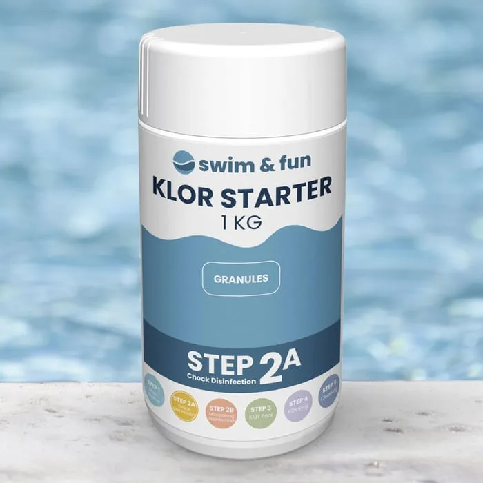 Pool Klor Starter Granules 1kg – Swim & Fun – Leksaksaffären