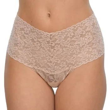 Hanky Panky Trosor 2P Signature Lace Retro Thong Beige nylon One Size Dam