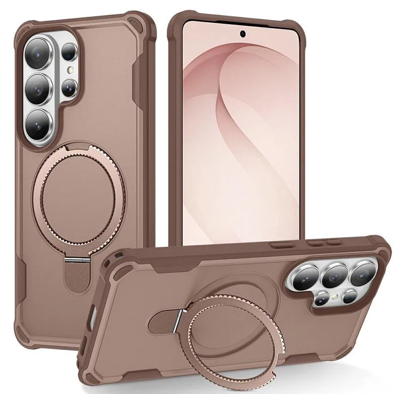 Mobilskal för Samsung Galaxy S26 Ultra Magnetiskt Kickstand TPU + PC – Guld (#5926)