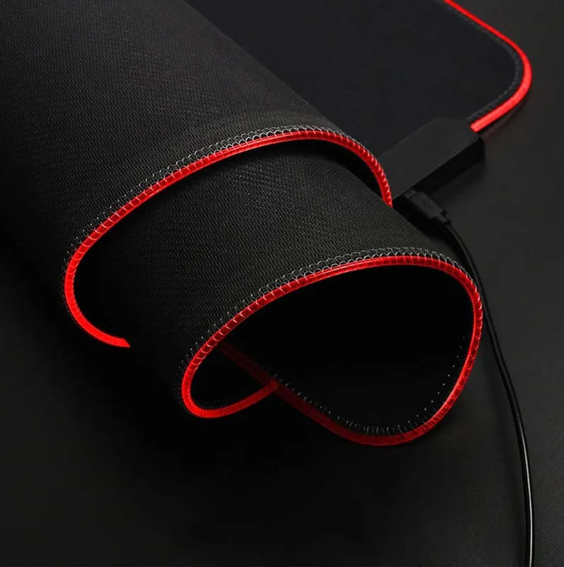 Svart XXL Gaming-musmatta LED – RGB 80×30 cm