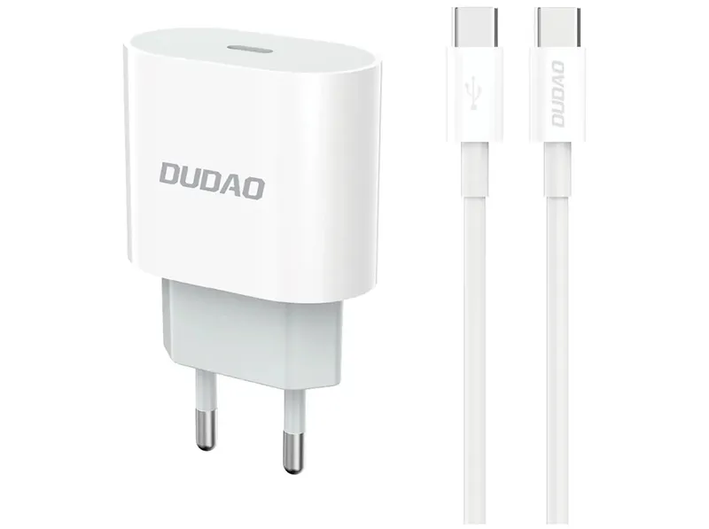 Dudao A14EUC PD 20W USB-C Wall Charger with Cable - White