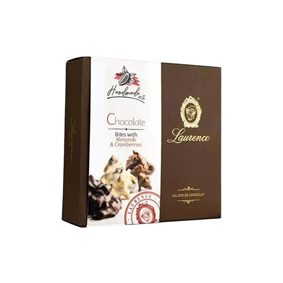 Chokladgodis med mandel och tranbär Laurence Golden Choco Bites, 140 g