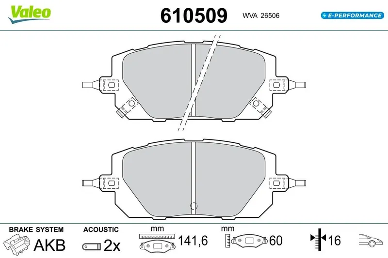 Bromsbelägg VALEO 610509
