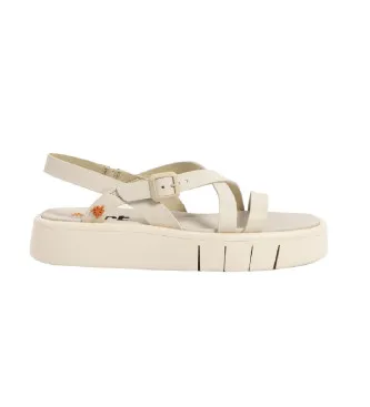 Art för kvinnor. 1185311ZZ003_020 Lädersandaler 1853 Malaga beige (41), Hud, Karta, 3 till 5 cm, Spänne, Casual