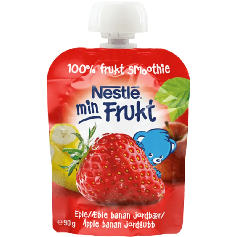 Köp 2 få 25% | Nestlé Min Frukt Äpple Banan Jordgubb 90 g