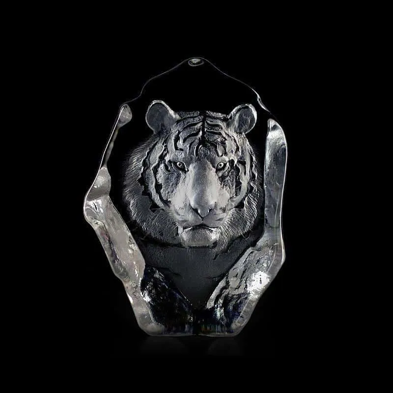 Målerås – Wildlife – Tiger Konstglas 12,5 x 17 cm Designer Mats Jonasson