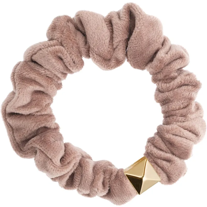 Dark Velvet Mini Scrunchie Warm Taupe – 1 pcs