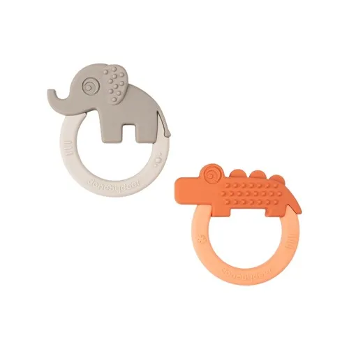 Done by Deer Bitring - 2-pack - Deer Friends - Papaya/Sand