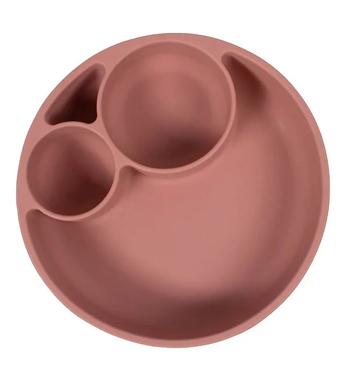 Filibabba Tallrik – Silikon – Uppdelat i rum – Rosa