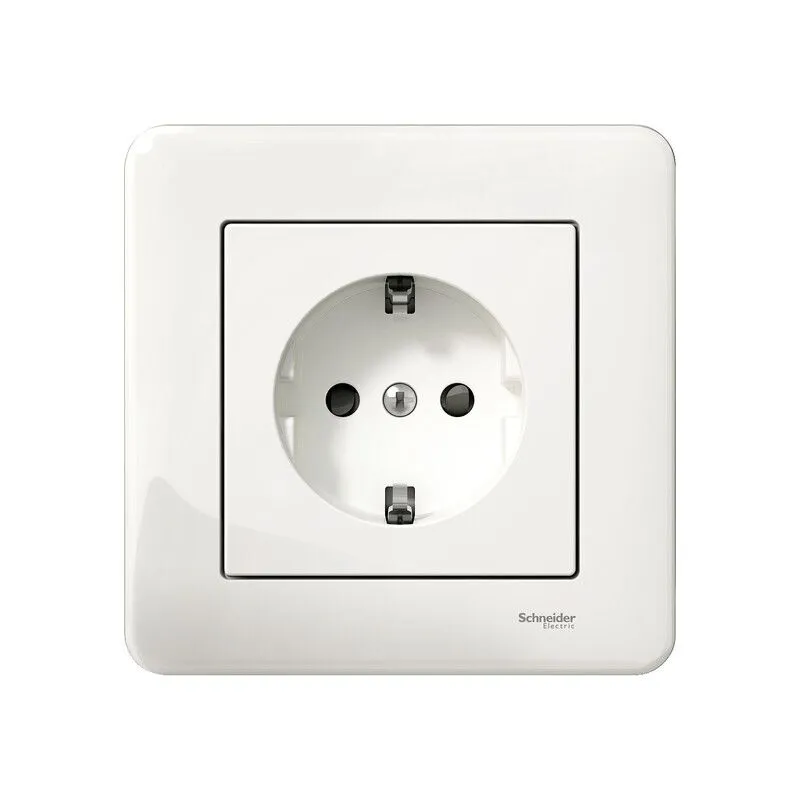 Schneider Electric Exxact WDE008276 Vägguttag infällt, jordat, 1-vägs, löstagbar ram