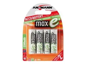 Ansmann 5035442 Batteri laddningsbart, Mignon AA, NiMH, 4-pack