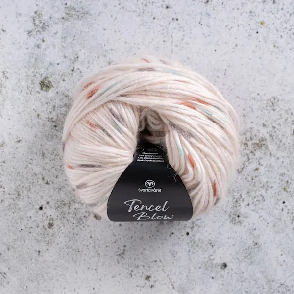 Tencel Blow Alpacka mix garn 50g Scatterplot 099 Svarta Fåret
