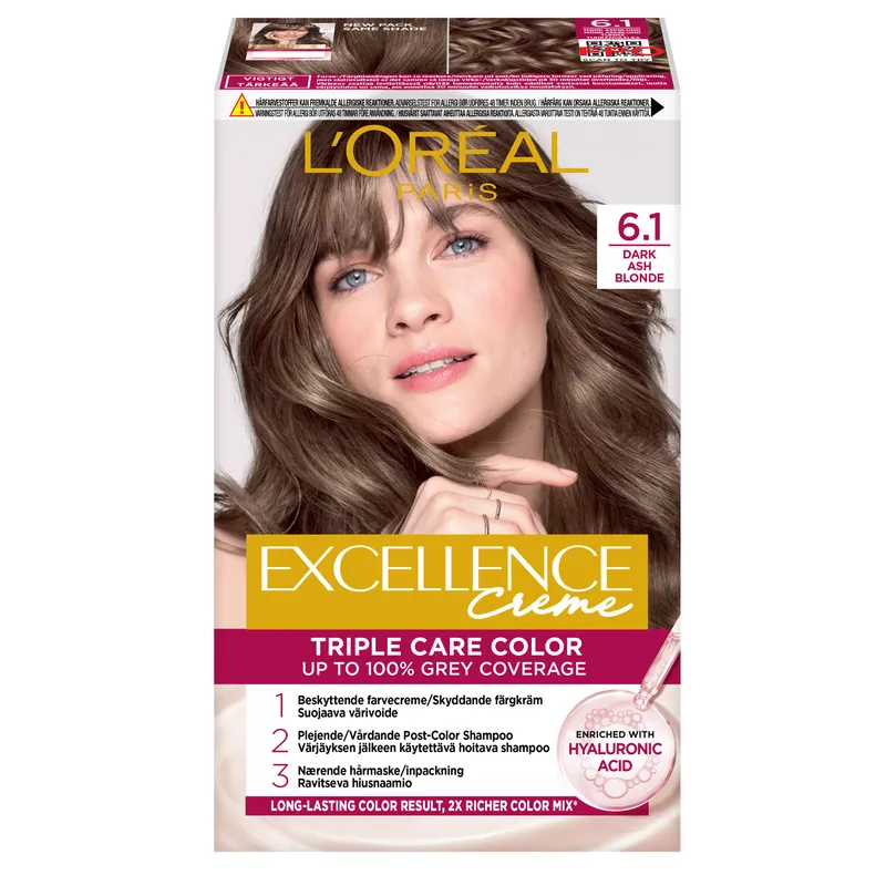 3 för 2 | L’Oréal Paris Excellence Creme Permanent Hårfärg 6.1 Dark Ash Blonde