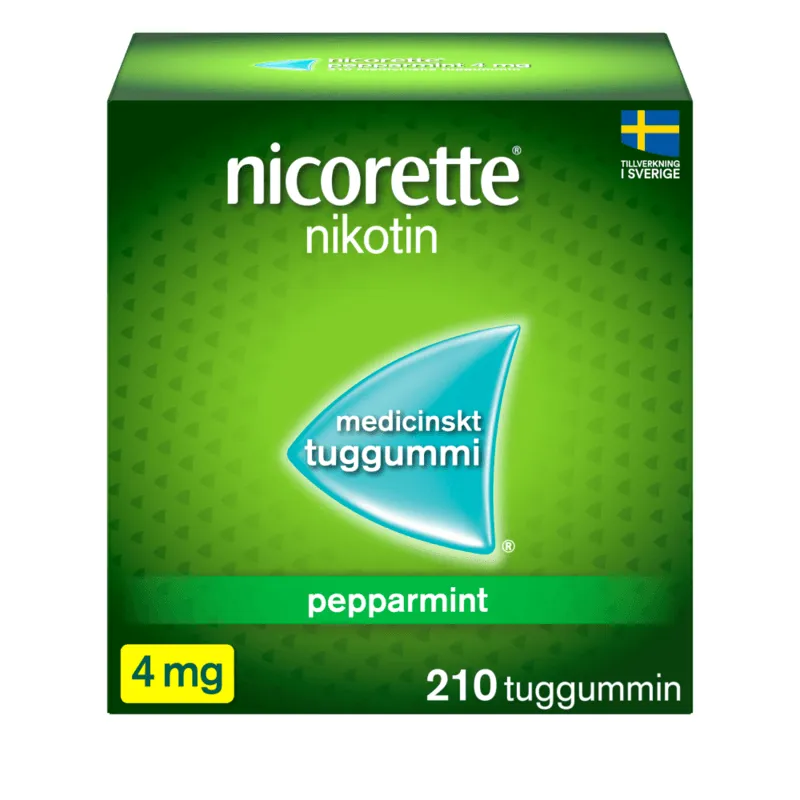Nicorette Pepparmint, medicinskt tuggummi 4 mg 210 st