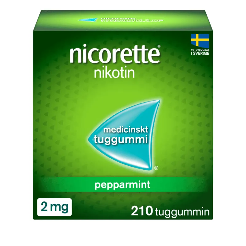 Nicorette Pepparmint, medicinskt tuggummi 2 mg 210 st