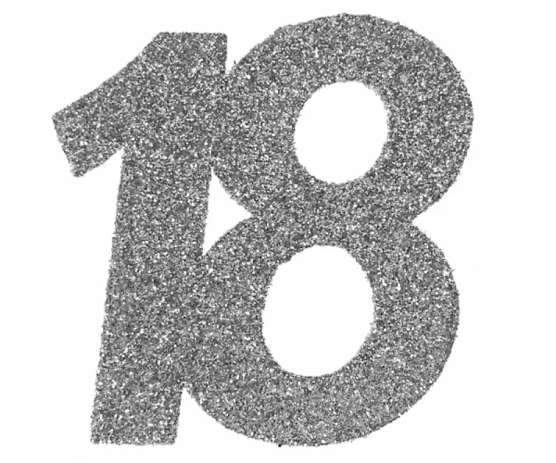 Konfetti silver 18 år, 6-pack