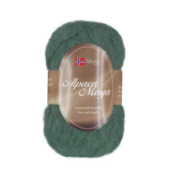 Alpaca Maya Garn Alpackamix 50 g Grön 732 Viking Garn