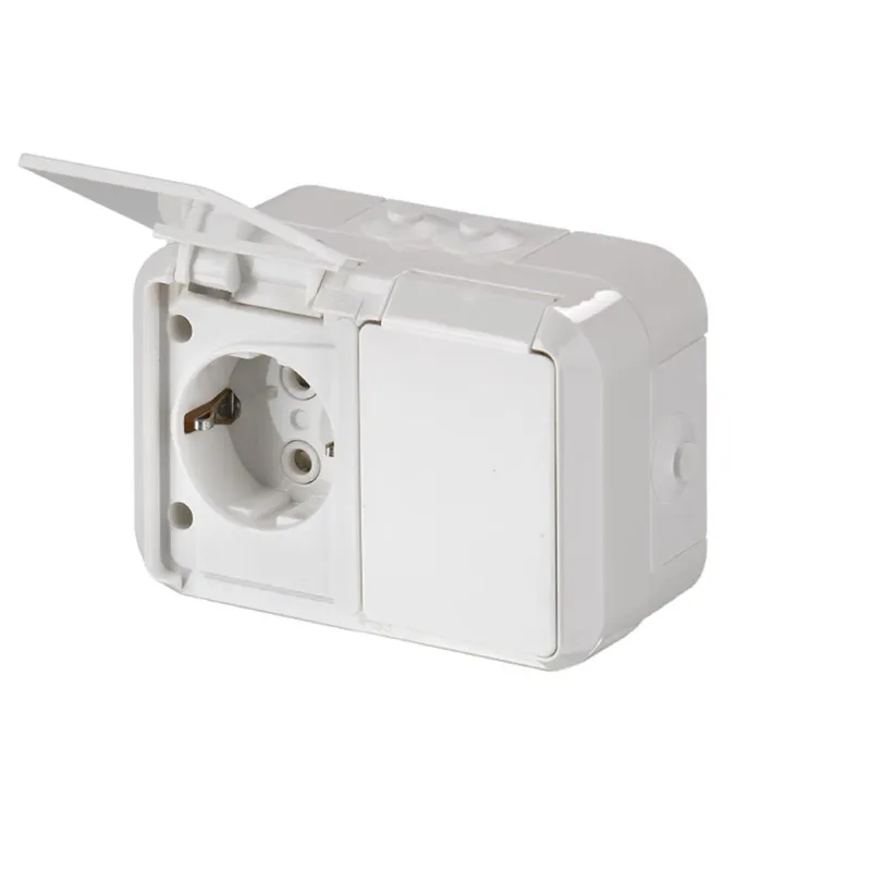 ABB 402ESW Vägguttag IP55, snabbanslutning 2-vägs