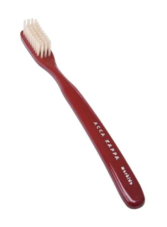 Vintage Toothbrush Hard Nylon Bristles Red