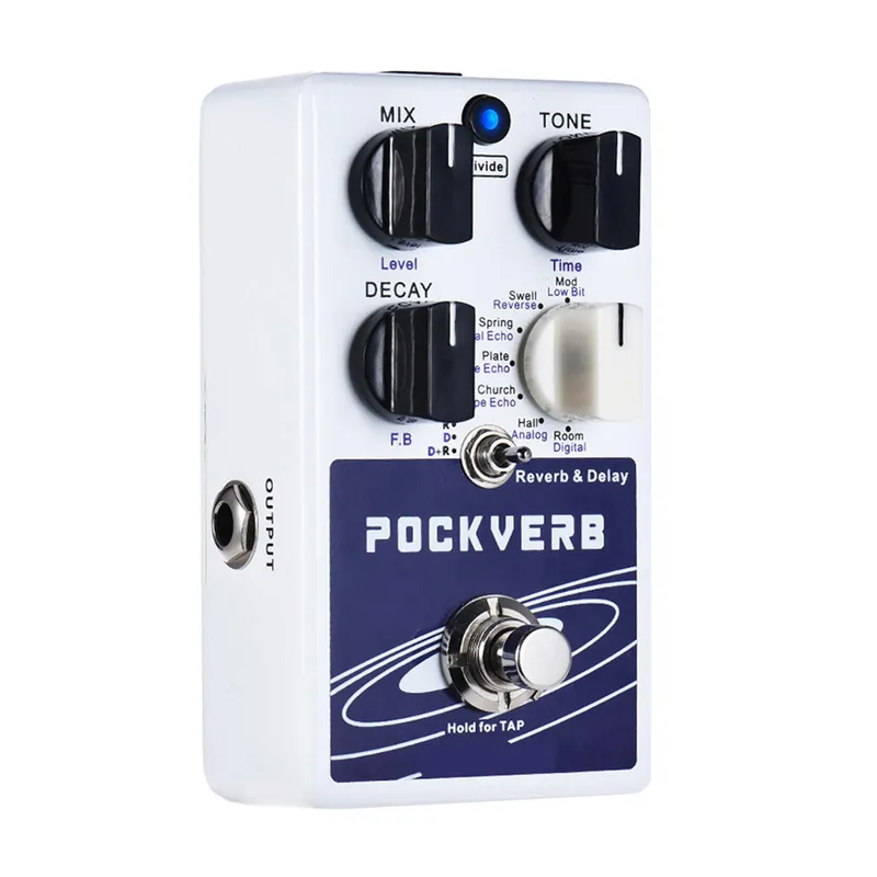 ammoon POCKVERB Reverb & Delay Gitarreffektpedal 7 Reverb-effekter + 7 Delay-effekter med Tap Tempo-funktion True Bypass