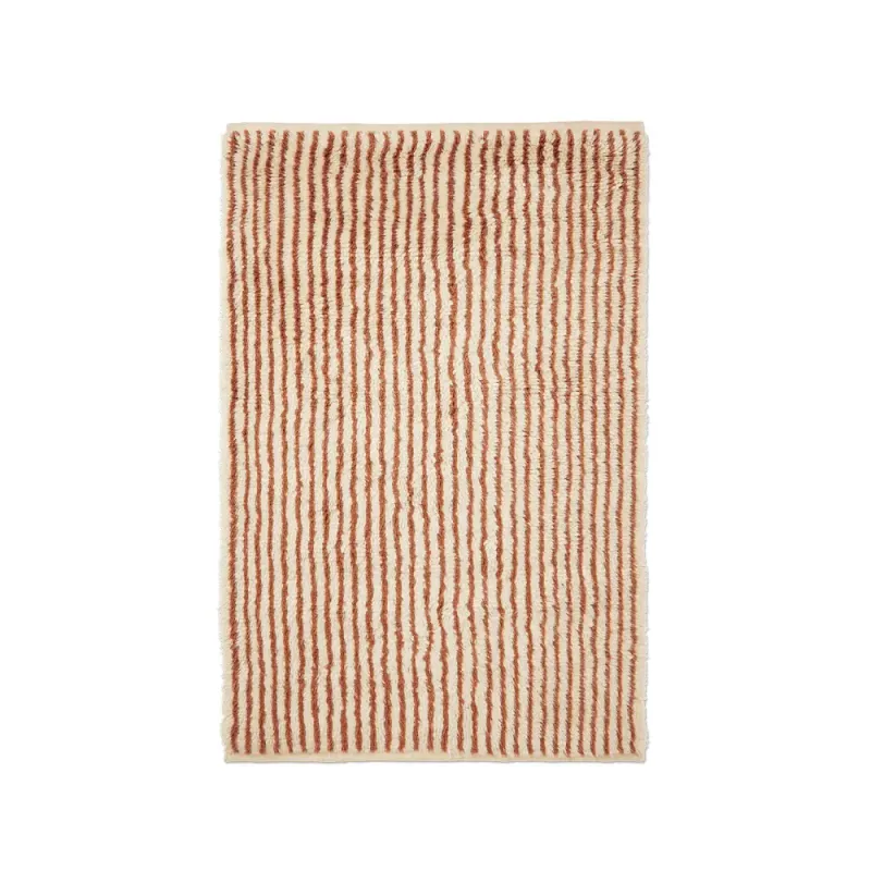 Ferm Living, Kami Knuten Matta 120×180 cm – Off-white/Red Brown