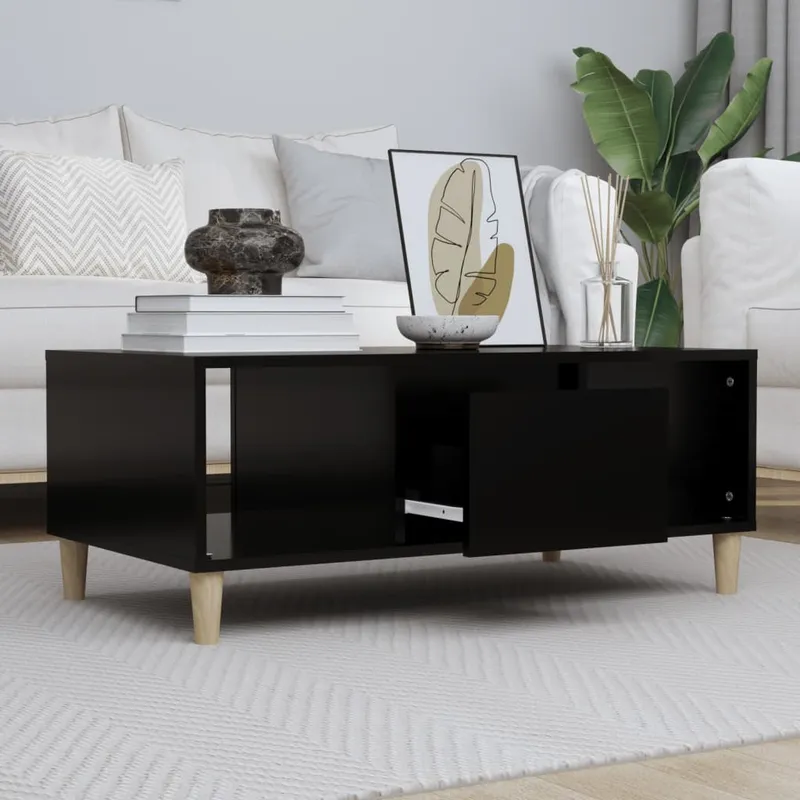 vidaXL Soffbord svart 90x50x36,5 cm konstruerat trä