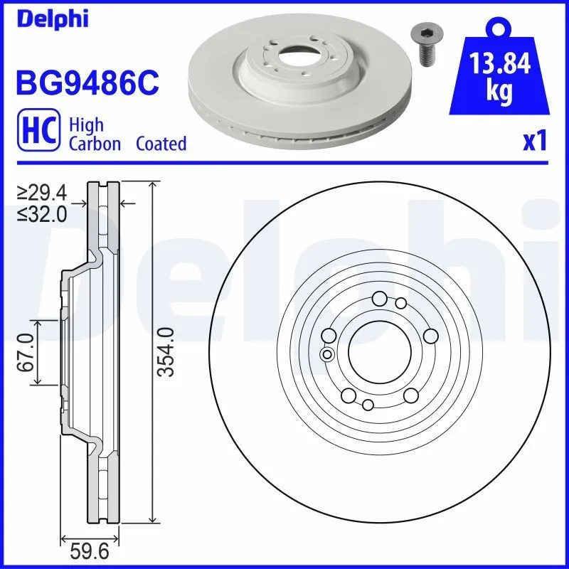 Bromsskiva DELPHI BG9486C