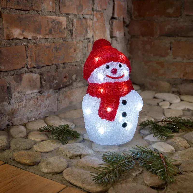 Konstsmide Snögubbe Juldekoration i akryl LED 22cm 3xAA