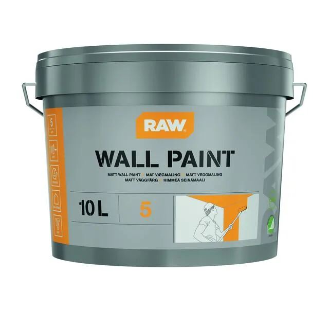 RAW VÄGGFÄRG GLANS 5 10L HELVIT 0500 | Beijerbygg Byggmaterial