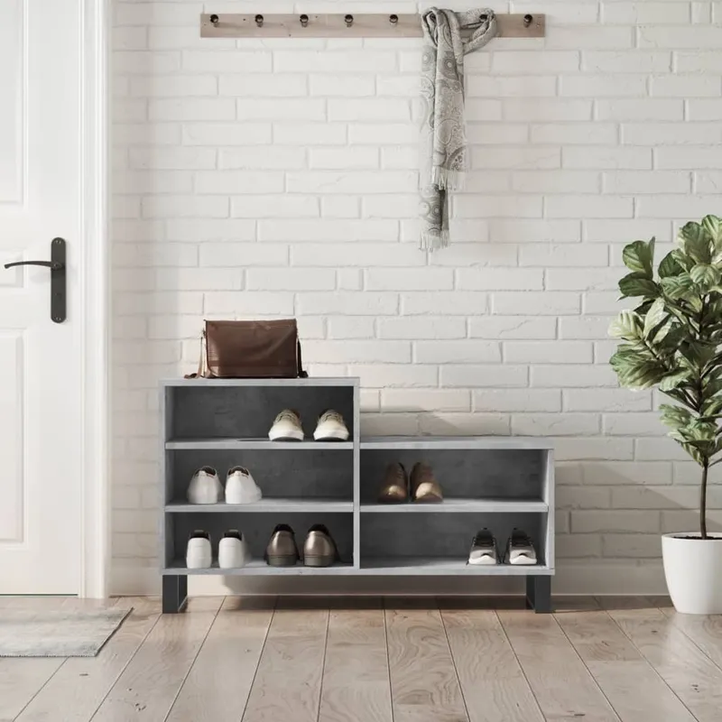 vidaXL Skoskåp betonggrå 102x36x60 cm konstruerat trä (#4395)