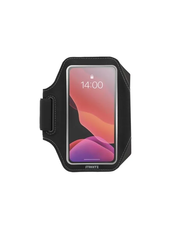 STREETZ Slim Sports Armband for up to 6.5 Smartphones Reflectors - Black