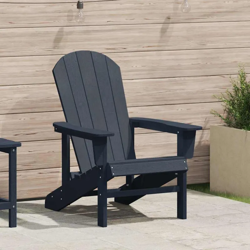 vidaXL Adirondackstol Mörkblå HDPE