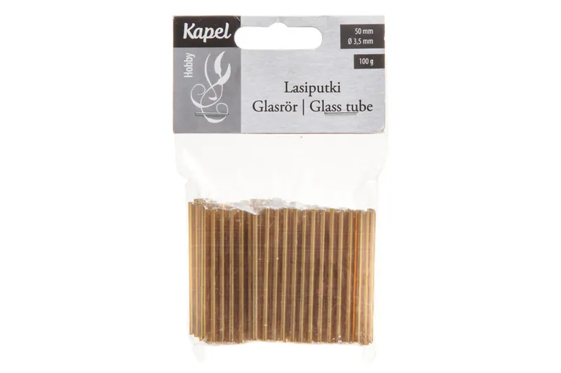 Hobby - Glaspärla Guld Rör - 30×2,5mm