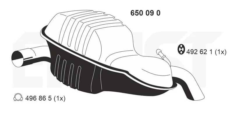 Bakre ljuddämpare ERNST 650090