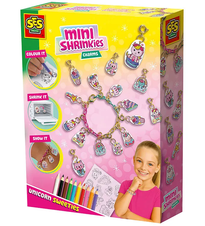 SES Creative Mini Shrinkies Pysselset Berlocker Enhörningar