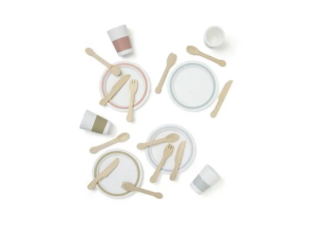 Kids Concept Middagsset – Bistro – Trä/Vit
