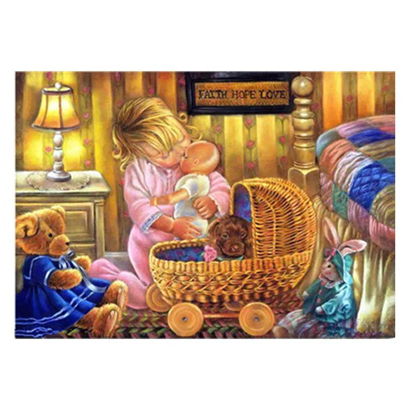 Diamantbroderi Full Display 5D Diamantmålning Tecknad korsstygn 20X30CM