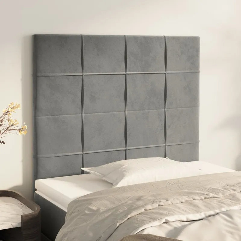 vidaXL Sänggavel ljusgrå 90x5x118/128 cm sammet (#2321)