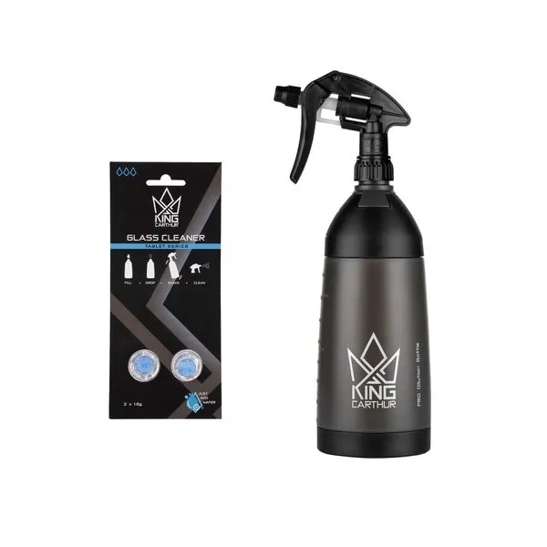 Glasrengöring KING CARTHUR Glass Cleaner Tablet, 2 st, Tabletter + Sprayflaska