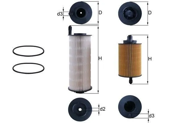 Bränslefilter MAHLE KX 646KIT