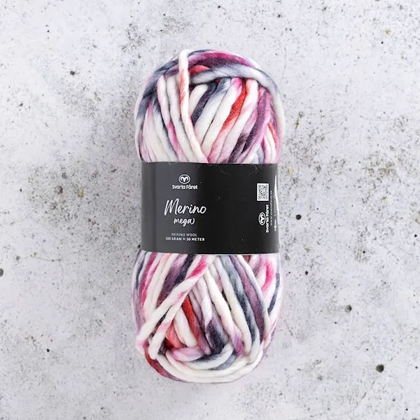 Merino Mega Merino garn 100 gr Berry Delights 407 Svarta Fåret