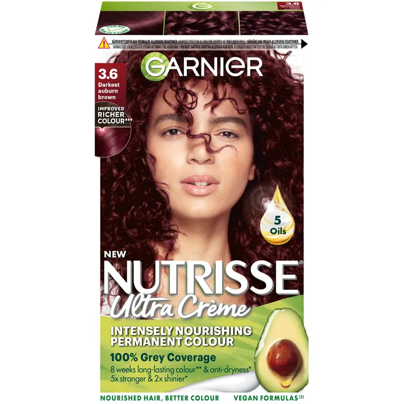 Garnier Nutrisse Ultra Créme Permanent Hårfärg 3.6 Darkest Auburn Brown