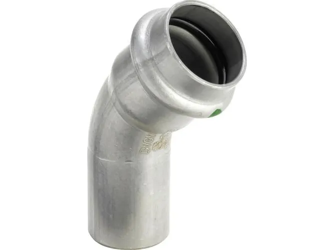 VIEGA Inox 45° böj 54 mm, rostfritt stål muff/nippel SC-Contur