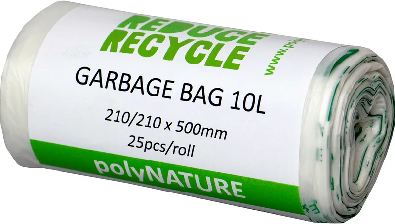 Soppåse Polynature 10 liter vit 25/rulle