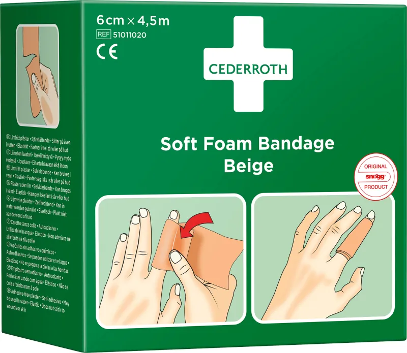 Cederroth 51011020 Plåster 6 cm x 4,5 m, självhäftande Beige
