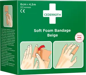 Cederroth 51011020 Plåster 6 cm x 4,5 m, självhäftande Beige