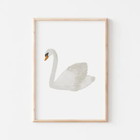 Poster - Svan / Vit