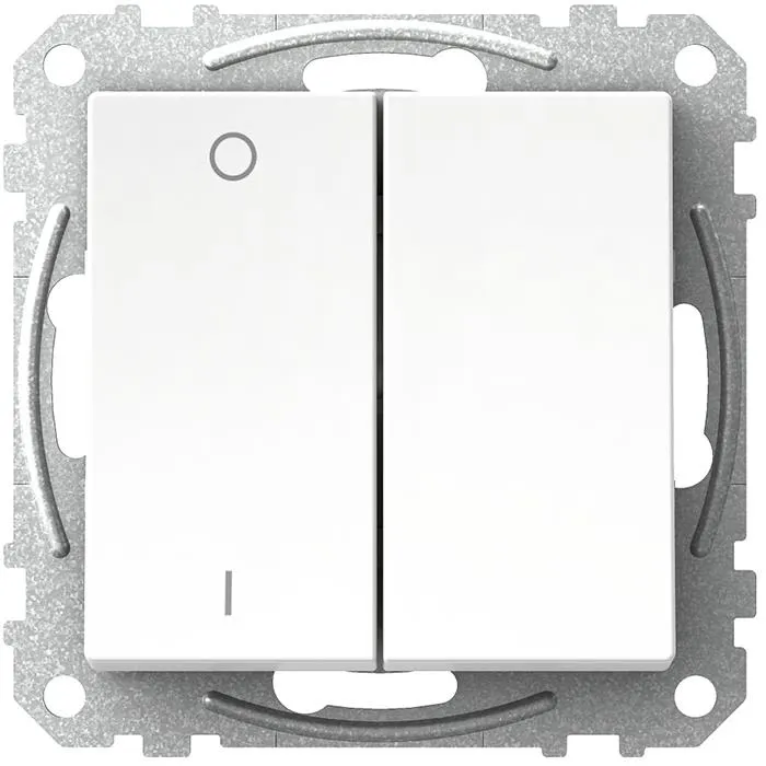 Schneider Electric Exxact WDE002141 Strömbrytare fyrkantig vippa, utan klor, vit 2+1-pol